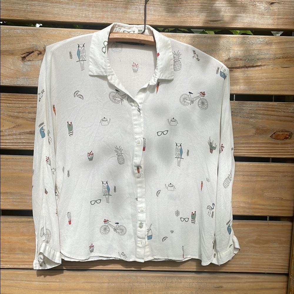 Zara- Trafaluc Collection Button down top- size M
